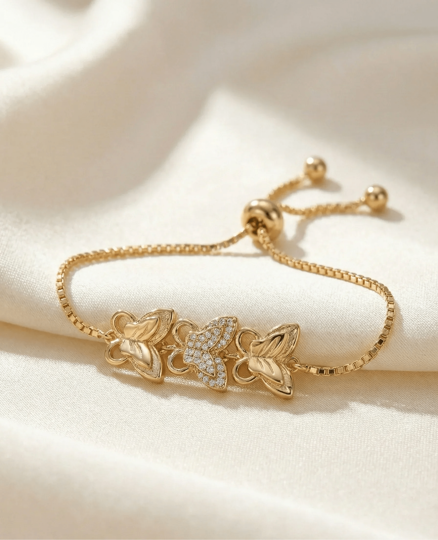 Astra Jewels Golden Butterfly Adjustable Bracelet for Women