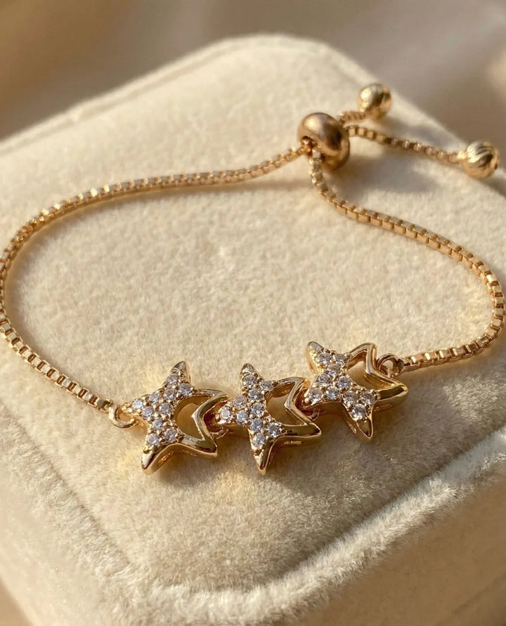 Astra Jewels Triple Star Sparkle Bracelet