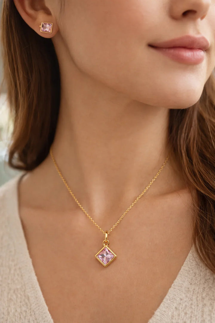 Astra Rosé Square Pendant Set