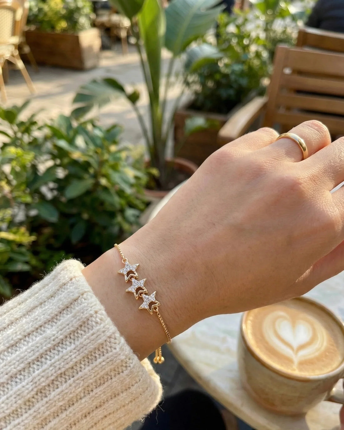 Astra Jewels Triple Star Sparkle Bracelet
